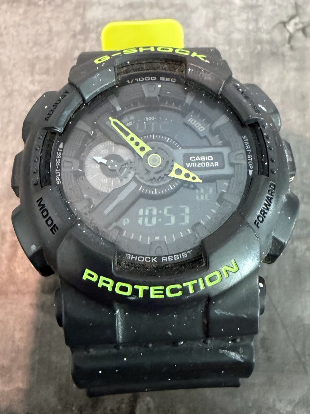 Casio G-Shock Black and Neon Green Watch GA-110LN